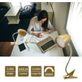 thumbnail image 4 of ENERGETIC Clip Desk Lamp LED Light, 3.5W 4000K Flexible Adjustable Gooseneck Light for Bedroom, Gold, 4 of 6