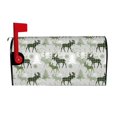 thumbnail image 2 of Fotbe green plaid Moose tree Mailbox Covers Post Letter Box Cover Garden Decor Standard Size-21x18 in, 2 of 9