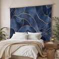 thumbnail image 3 of Navy Blue Marble Small Tapestry for Bedroom Wall Hanging Tapestry, Modern Golden Geometric Abstract Ceiling Backdrop Tapestries Poster Blanket Wall Decor for Teens Room Living Room Dorm 23" x 28", 3 of 8