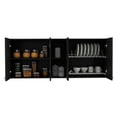 thumbnail image 6 of FM FURNITURE Winslow Wall Cabinet Two Shelves Engineered Wood Black, 6 of 8