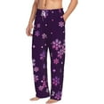 thumbnail image 6 of Logiee Purple Snow Flakes Print Pajama Pants for Men,Men’s Pajama Bottoms,Mens PJ Pants with Pockets & Button Fly-XX-Large, 6 of 6