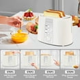 thumbnail image 6 of Toaster 2 Slice, Extra Wide Slot,with Cancel, Defrost, Reheat Function, 6 Shade Settings, for Waffle or Bagel, Removable Crumb Tray, 750W,Cream White, 6 of 7