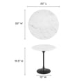 thumbnail image 7 of Modway Lippa 20" Round Modern Artificial Marble/Metal Side Table in White/Black, 7 of 7
