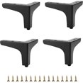 thumbnail image 1 of Patas de sofá de metal, 4 piezas, patas de muebles modernas, patas elevadoras para sofá, patas de repuesto para muebles de bricolaje para gabinete de TV, taburete, gabinete de sofá, negro (13 cm), 1 of 4