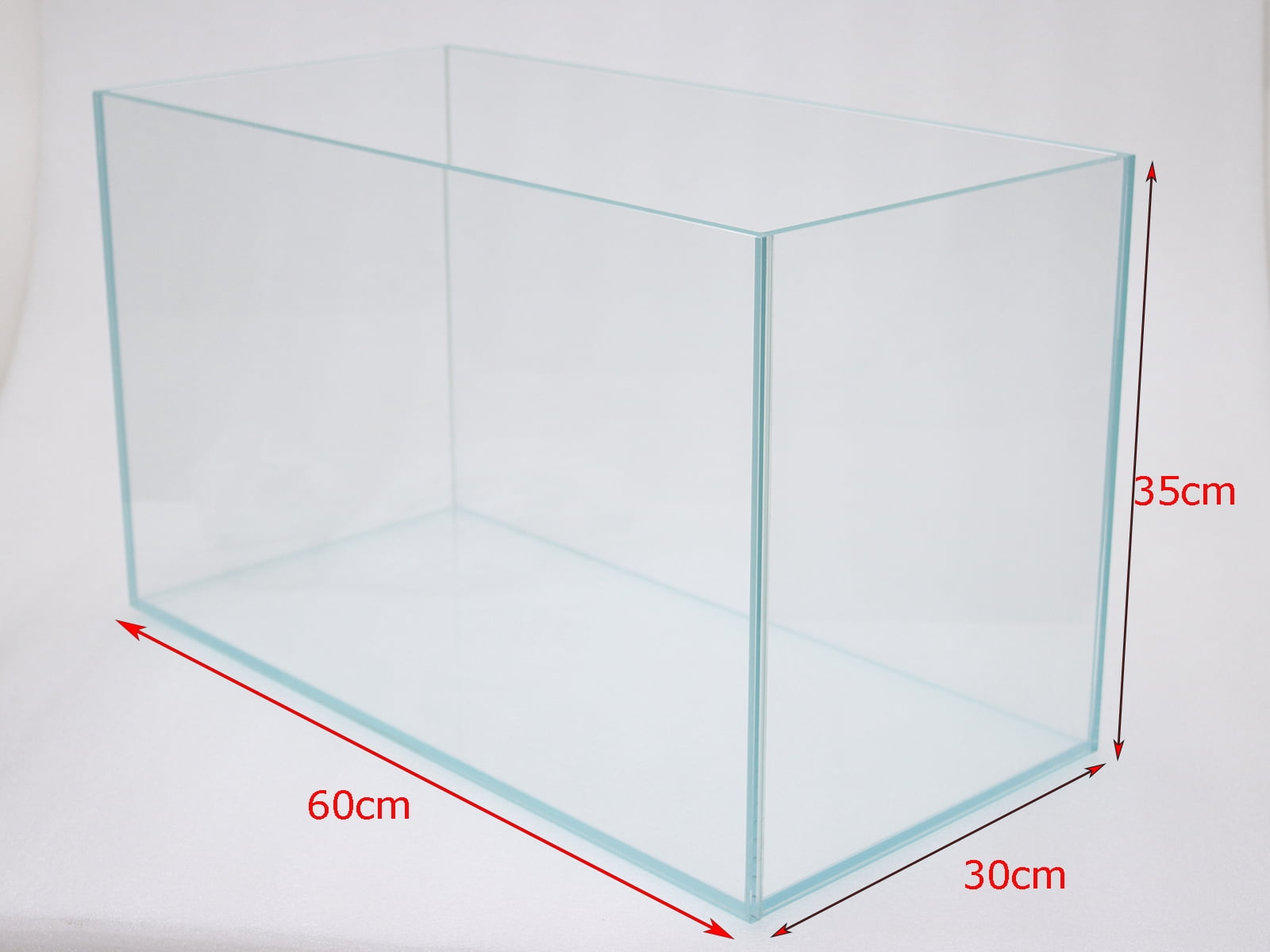 Glass Fish Tank Square Fish Tank for Fish Farming 23.6"*11.8"*13.8"