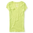 thumbnail image 1 of Camiseta básica Marled con cuello en V para mujer de Aeropostale, verde, grande Aeropostale Camiseta básica, 1 of 2