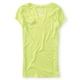 thumbnail image 1 of Camiseta básica Marled con cuello en V para mujer de Aeropostale, verde, grande Aeropostale Camiseta básica, 1 of 2