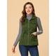 thumbnail image 3 of INSPIRE CHIC Chaleco De Uso General Con Cremallera Y Bolsillo Con Cuello Alto Y Cuello Alto Informal Sin Mangas Para Mujer ejercito verde S, 3 of 4