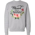 thumbnail image 2 of Inktastic Blessed to Be a Nana with Flowers Adult Sweatshirt, 2 of 4