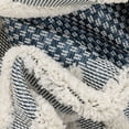 thumbnail image 4 of Well Woven Bellagio Luna Blue Tribal Moroccan Diamond Pattern 5'3" x 7'3" High-Low Flat-Weave Area Rug, 4 of 8