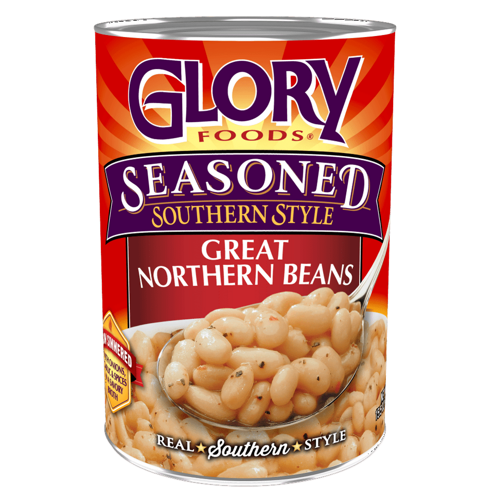 Glory Foods Seasoned Southern Style Great Northern Beans, Canned Beans