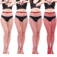 thumbnail image 1 of 4 Pcs Collants Résille Taille Haute Bas Femmes, Résille Taille Haute Collants Transparents (Taille Unique), 1 of 5