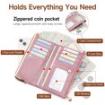 thumbnail image 3 of GOIACII Womens Wallet Ladies Vintage Billfold Compact Card Holder Long Zip Clutch Purse with Kiss Lock Black, 3 of 7