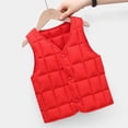 thumbnail image 6 of ZACPNCV Kids Puffer Vest V Neck Button Front Sleeveless Quilted Padded Jackets Boys Girls Fall Winter Lightweight Warm Waistcoat,Red, 6 of 6