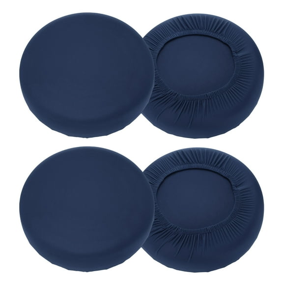 Uxcell 4 Pack Stool Covers Round, 16-20 Inch Bar Stool Covers Washable Dustproof Slipcover Seat Cushion with Elastic for Bar Kitchen Living Room Decor, Navy Blue