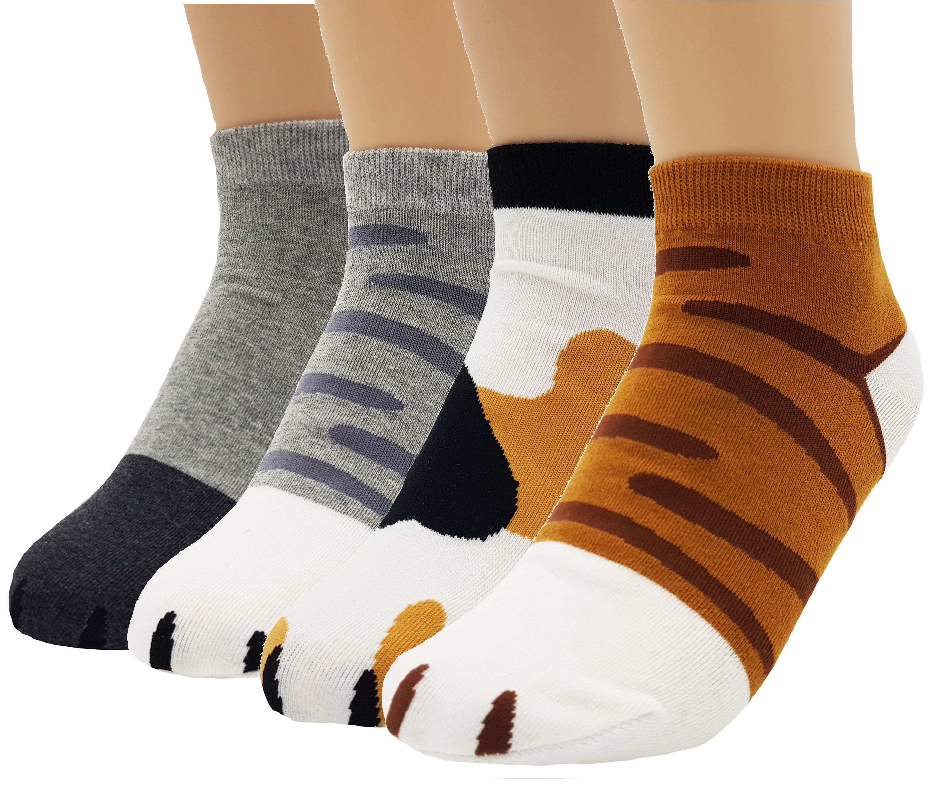 JJMax Women's Cute Kitty Cat Paws Socks with Paw Prints on Toes