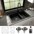 thumbnail image 2 of Karran Usa QT-711-BR-PK1 Quartz Qt 33" Drop In Double Basin Quartz Composite Kitchen Sink, 2 of 5