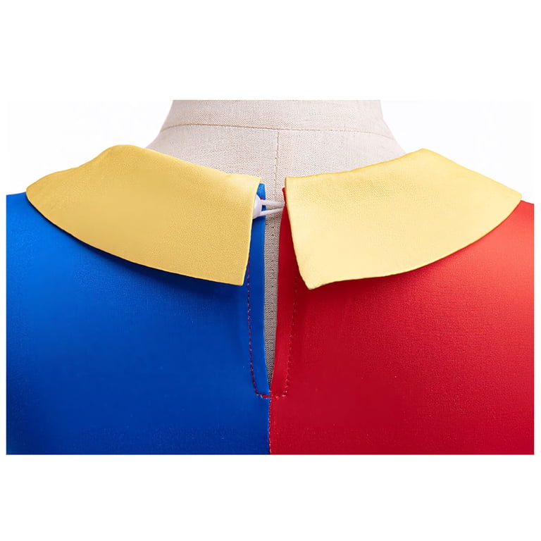 Crown Cosplay Costume Skirt Suits Red Blue Striped Dress with Gloves for  Girls - Walmart.com