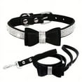 thumbnail image 1 of CNKOO 2pcs Sparkling Rhinestone Dog Collar & Leash Set for Small & Medium Dogs  Cute Bow Tie Collar with Escape-Proof Rope, 1 of 7