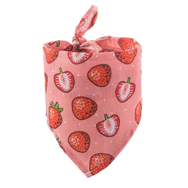 Methold Bufanda de baba triangular con estampado de frutas, algodón suave, bonita toalla ajustable colorida para mascotas, decoración de regalo para Ropa para mascotas Fresa Methold PT003848-03