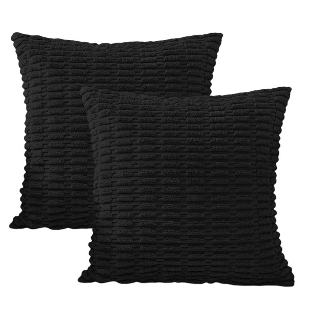 Pack of 2 Decorative Couch Pillow Covers Corduroy Pillow Cases Square