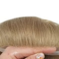 thumbnail image 4 of LYRICAL HAIR Toupee for Men Lace Front Mens Toupee Human Hair Clear Poly Man Hair Piece Bleached Front Knots Male Hair System 6x9-100% Density 20# LIGHT ASH BLONDE, 4 of 6