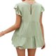 thumbnail image 2 of Camiseta de mujer Verano Encaje Cuello redondo Manga corta Casual Top suelto, Verde, L Kearding AP001322-15, 2 of 7