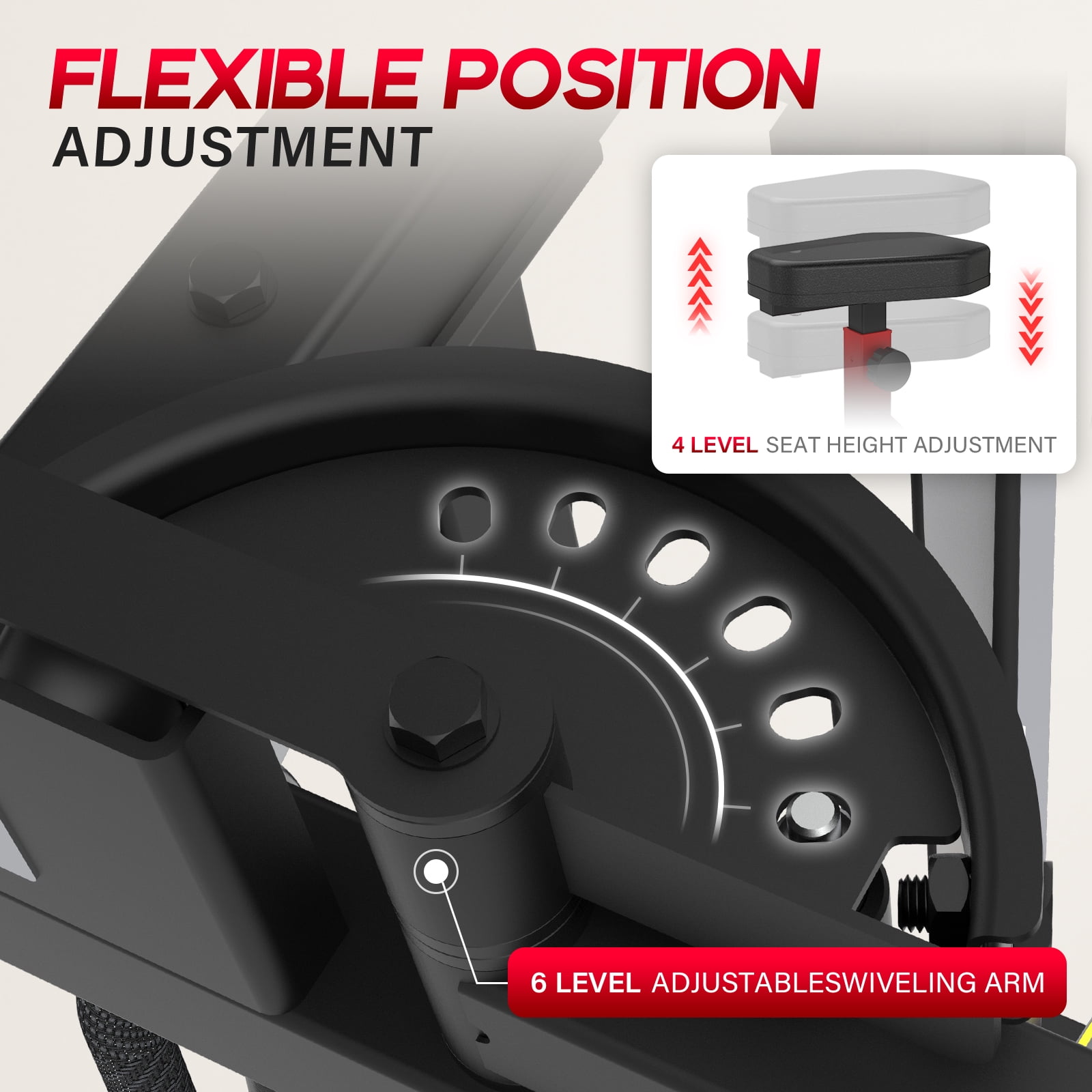 HeeH Pec Deck & Reverse Delt Fly Machine – Adjustable Upper Body Home Gym for Chest, Back, Ab & Shoulder Workout (Red)