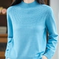 thumbnail image 5 of yillto Fall Sweaters for Womens Mock Neck Long Sleeve Pullover Basic Knit Casual Lightweight Sweater, 5 of 6