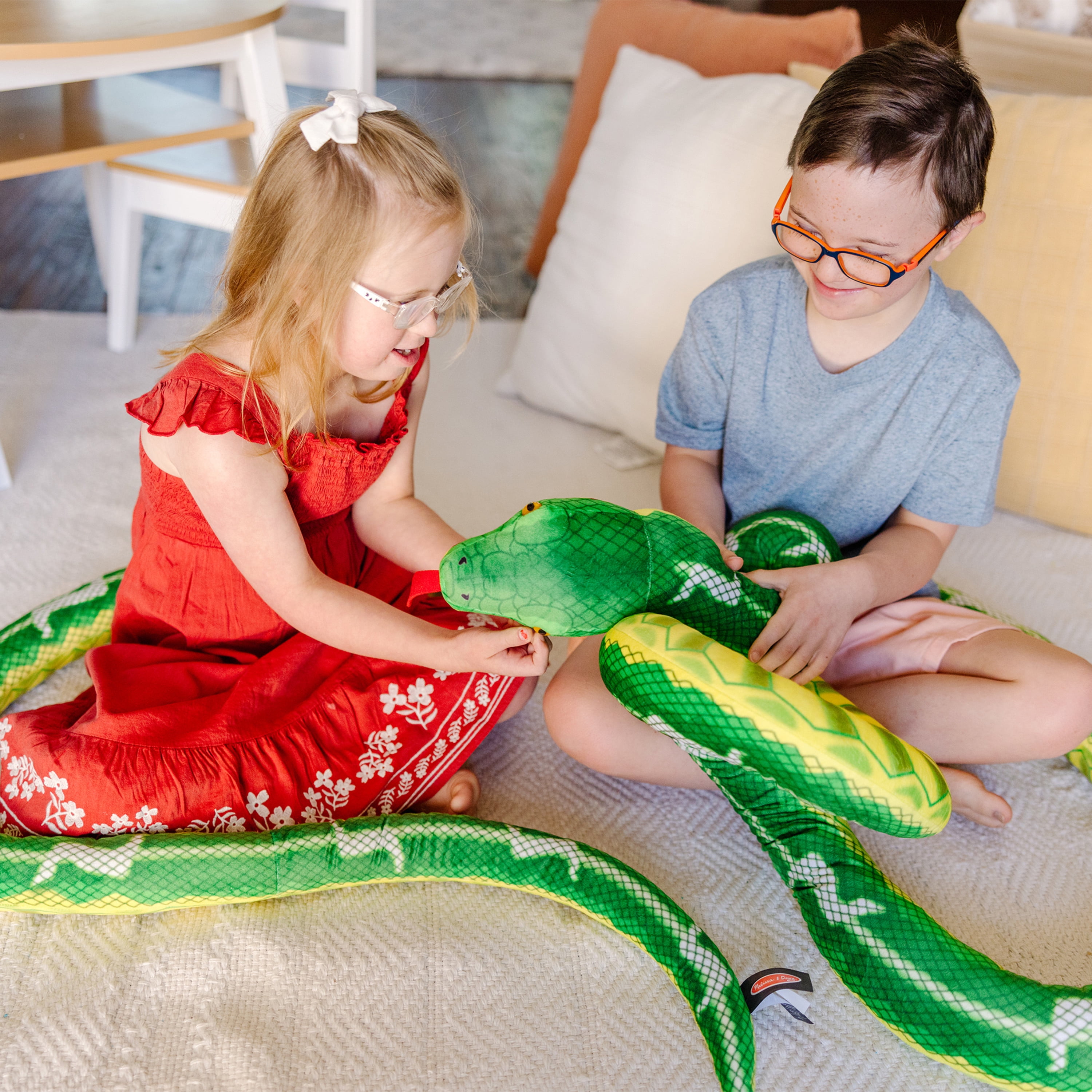 Melissa & Doug Giant Boa Constrictor Snake Lifelike Plush Stuffed Animal (Over 14 Feet Long)