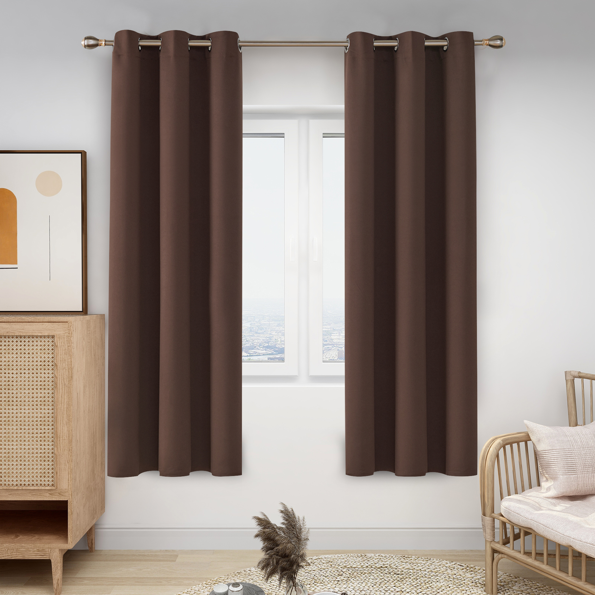 Yakamok Room Darkening Ombre Curtains for Bedroom, Thermal Insulated Gromme 
