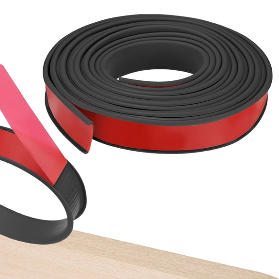 Uxcell U-Shape Edge Banding, 16.4FT x 1" TPE Self Adhesive Edging Trim for Furniture/Cabinets [Black]