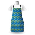 thumbnail image 3 of Earthy Apron, World Map in Green Shades and Full of Funny Animals Geography Wildlife Theme, Unisex Kitchen Bib with Adjustable Neck for Cooking Gardening, Adult Size, Multicolor, by Ambesonne, 3 of 4