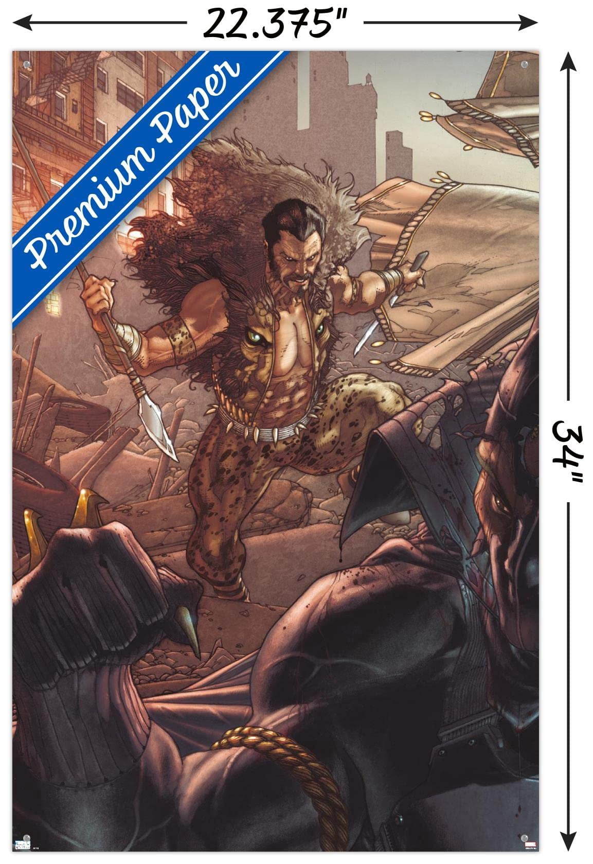 Marvel Kraven The Hunter - Black Panther: The Man Without Fear #519 Wall Poster with Pushpins, 22.375" x 34"