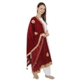 thumbnail image 2 of MAROON Velvet Scarf Gota Patti Four Side Work Party Wear Dupatta/Chunni Shawl, 2 of 4