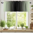 thumbnail image 2 of Ombre Abstract Valances for Windows, 60 x 18in, Gradient Light Green and Black Rod Pocket Kitchen Valance Curtain Light Filtering Window Treatments for Living Room Bedroom, 1 Panel, 2 of 7