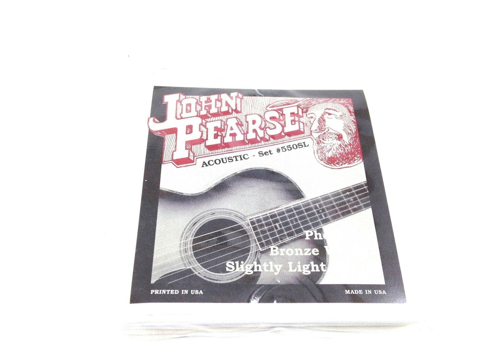John Pearse Guitar Strings 3 pack  Acoustic Slightly Light #550SL Phos Bronze