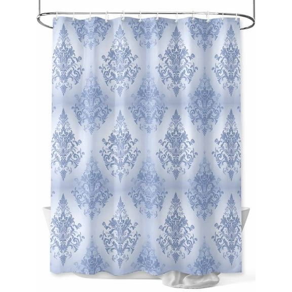 Fsddascl Blue Boho Floral Shower Curtain Set - 36" x 78" Washable Bathtub Curtain with 12 Hooks, Vintage Ethnic Tribe Abstract Art Waterproof Fabric Stall Shower Curtains for Bathroom/Bathtub Décor