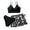 00#Black53, variant on Lullu Girls Swimsuit Adjustable Straps Bikini Set Coverup Skirt Bathing Suit, 3-Piece, Size 9-10