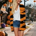 thumbnail image 4 of idosla Halloween Costumes for Women Adult 2025 Halloween Cardigan Pumpkin Bat Print Long Sleeve Open Front Sweater Cardigans (Orange, S), 4 of 9