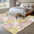 thumbnail image 4 of Large Area Rugs for Living Room Bedroom, Geometric Flower 6'x9' Rug Washable Carpet Runner Indoor Outdoor, Vintage Country Floral Pink Green on Linen Non Slip Floor Mats Rug for Kitchen, Playroom, 4 of 8