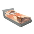 thumbnail image 2 of Ambesonne Landscape Fitted Sheet & Pillow Sham Set, Lonely Tree on Cliff, Twinxl, Orange Brown, 2 of 2
