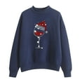 thumbnail image 1 of EGNMCR Chandail en Molleton de Noël pour Femmes Col Roulé Imprimé Couleur Unie Chandail Ample à Manches Longues, 1 of 2