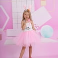 thumbnail image 3 of Toddlers Dresses Kids Girls Easter Outfit Bunny Holiday Party Tutu Dress and Rabbit Ears Headband Tails Dress Up Birthday Dress Toddler Size 7-8 Years, 3 of 6