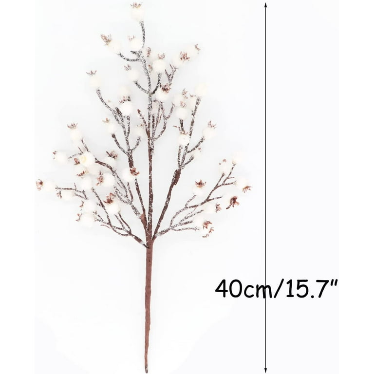 LLZLL 6PCS White Berry Picks,17in/43cm Tall White Berry Stems Winter Picks  and Sprays for Winter Home Decor Flower Arrangement and Winter Decorations  (White) : : Home