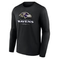 thumbnail image 2 of Men's Black Baltimore Ravens Logo Team Lockup Long Sleeve T-Shirt, 2 of 3