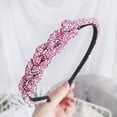 thumbnail image 4 of Qarigey Diadema con tejido de diamantes de imitación, diadema de punto, bandas para el cabello ostentosas, diademas con purpurina, accesorios de estilo Accesorio para el cabello Rosa Qarigey AP010013-01B, 4 of 6