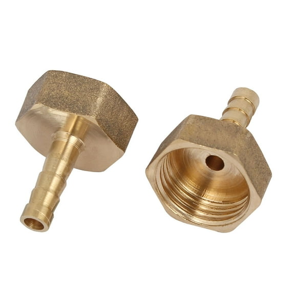 Unique Bargains 1/2BSP Female Thread 6mm Hose Barb Brass Tubing Coupler Connector Fitting 4Pcs