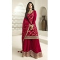 thumbnail image 2 of Women's Wear Designer Swen Indian Shalwar Kameez Suits Pakistani Palazzo Dress ( Red, XL - 44 ), 2 of 4