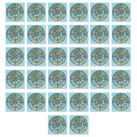 Beistle Bon Voyage CORNET Lunch Napkins 32 Piece World Traveler Party Supplies Going Away Retirement Decorations Tableware, 6.5" x 6.5", Blue/Green/Yellow/Black